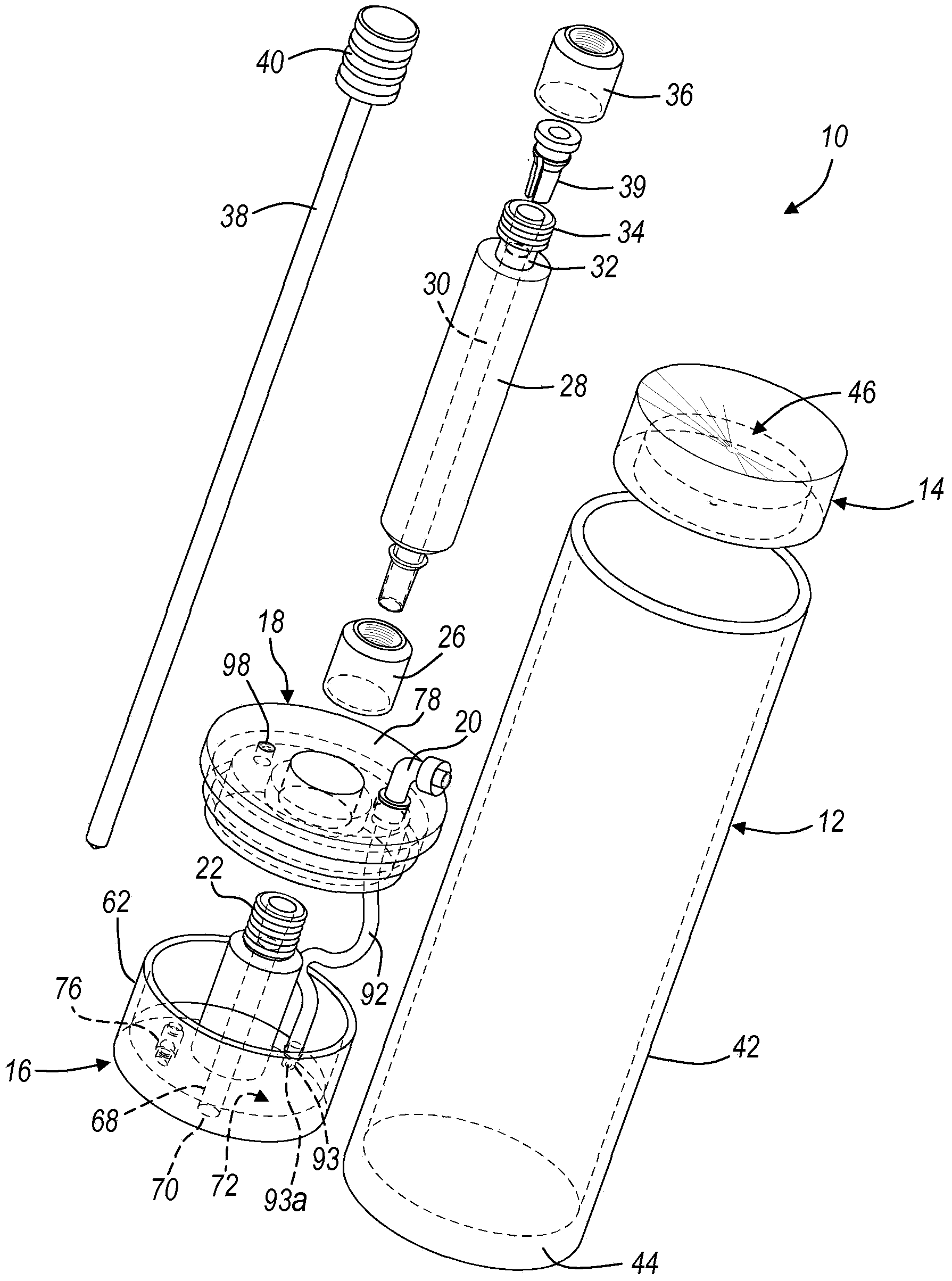 Apparatus and method for separating and concentrating fluids containing multiple components