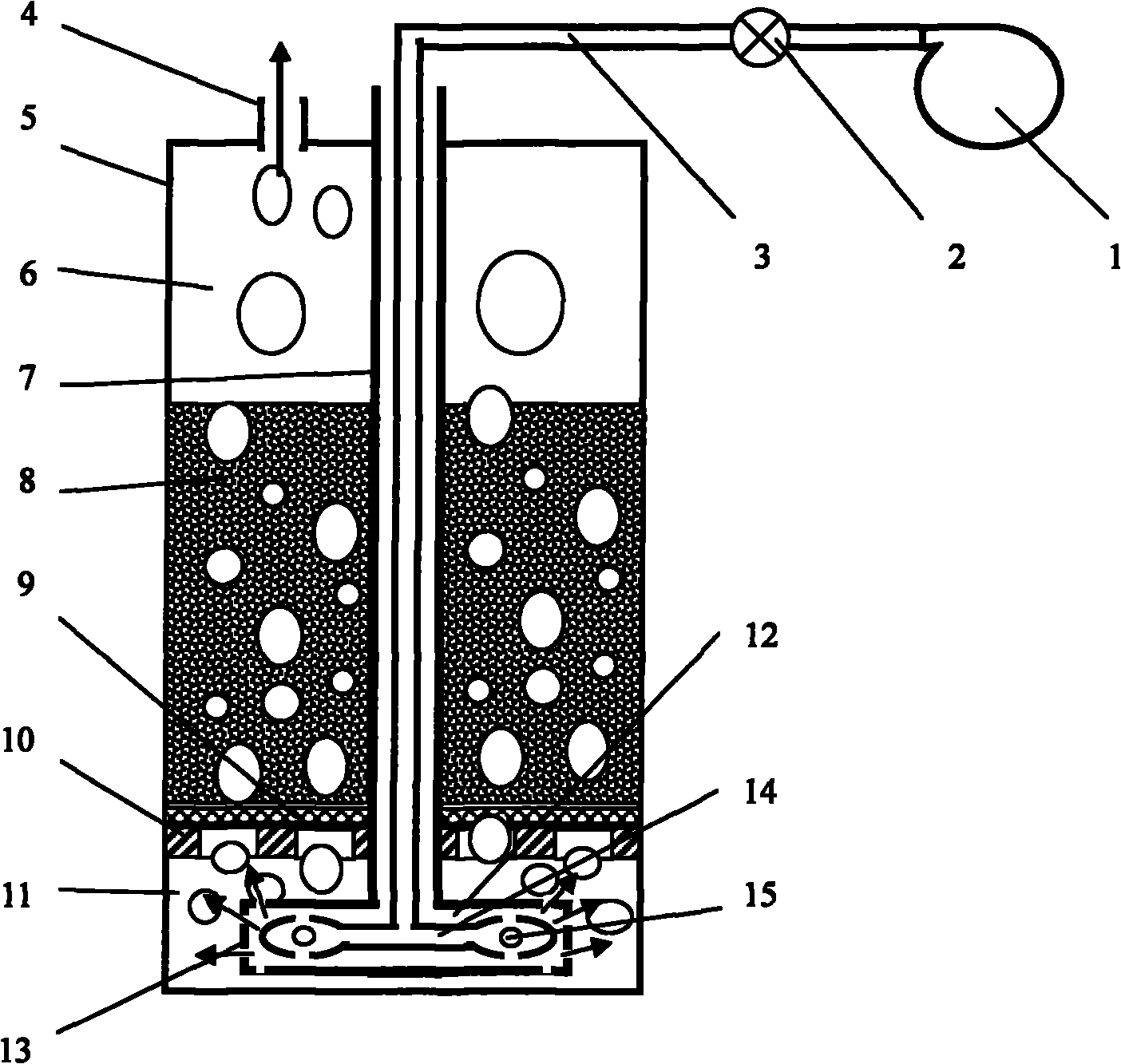 Method for carrying out inflating and flushing on filter