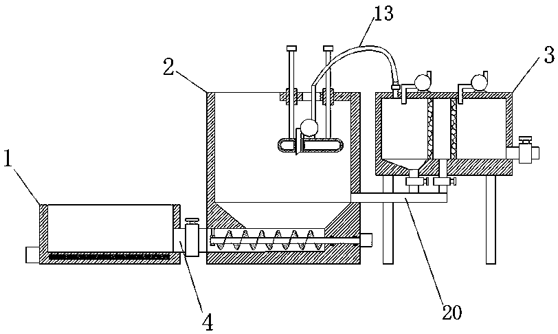 Filtering and purifying device for radioactive industrial waste water