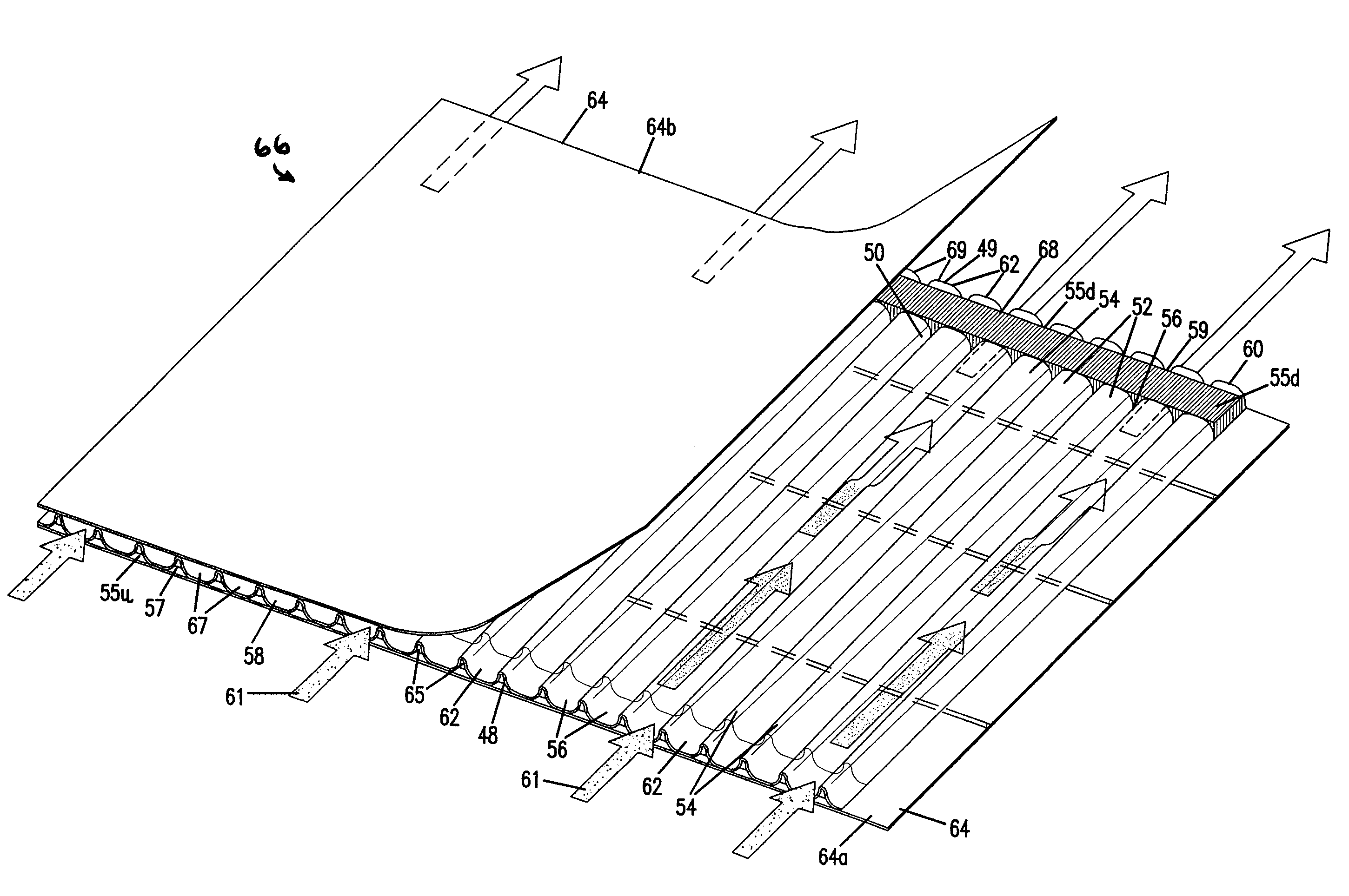 Filter element using corrugated media sheet