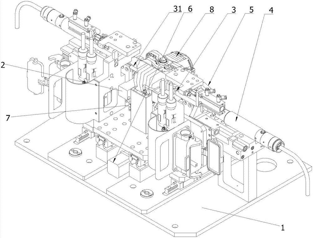 Lamplight detection and adjustment device for headlight module of vehicle