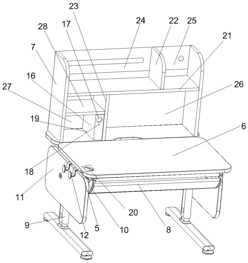 Children learning table capable of being electrically lifted and intelligently interacted