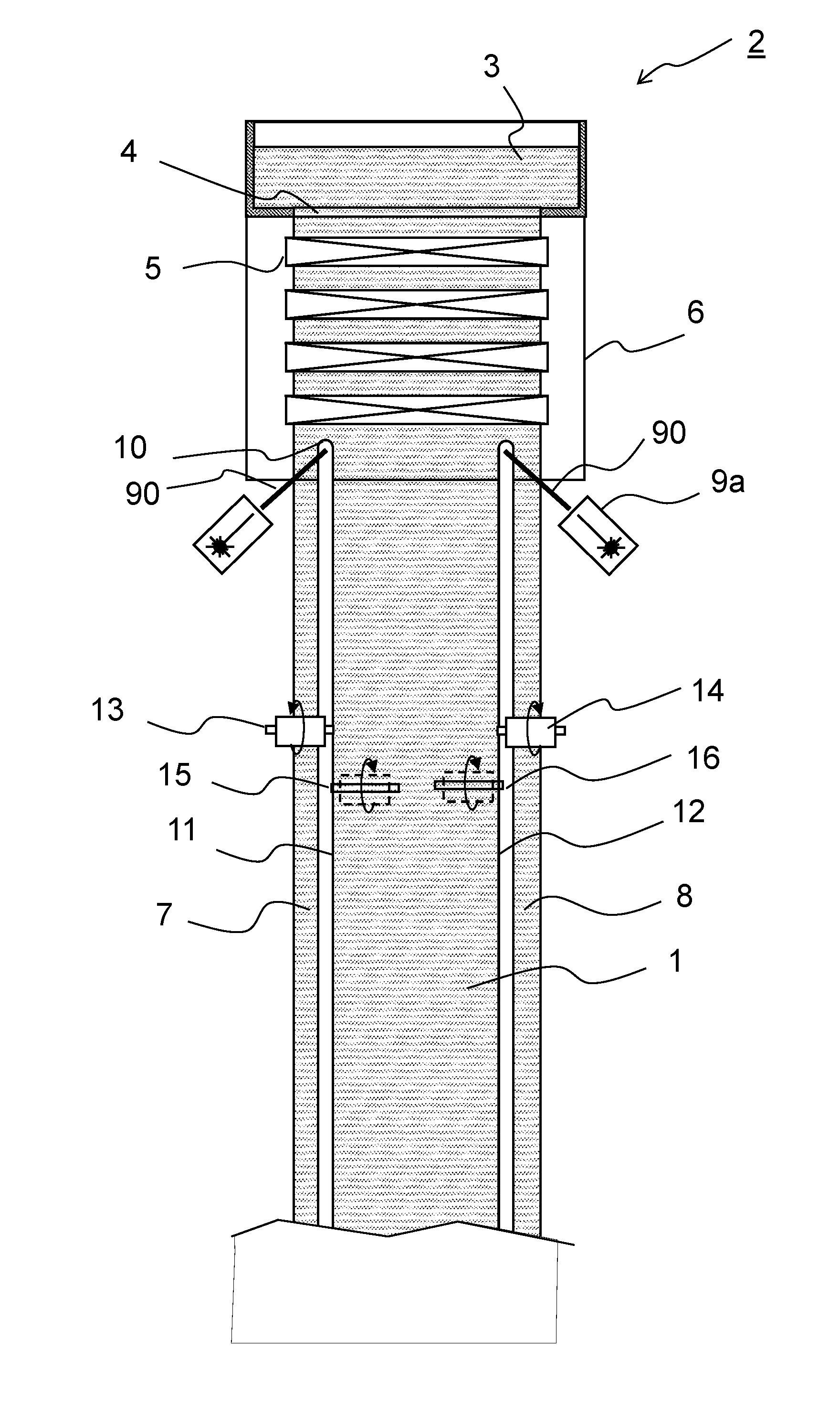 Method and apparatus for producing a thin glass ribbon, and thin glass ribbon produced according to such method