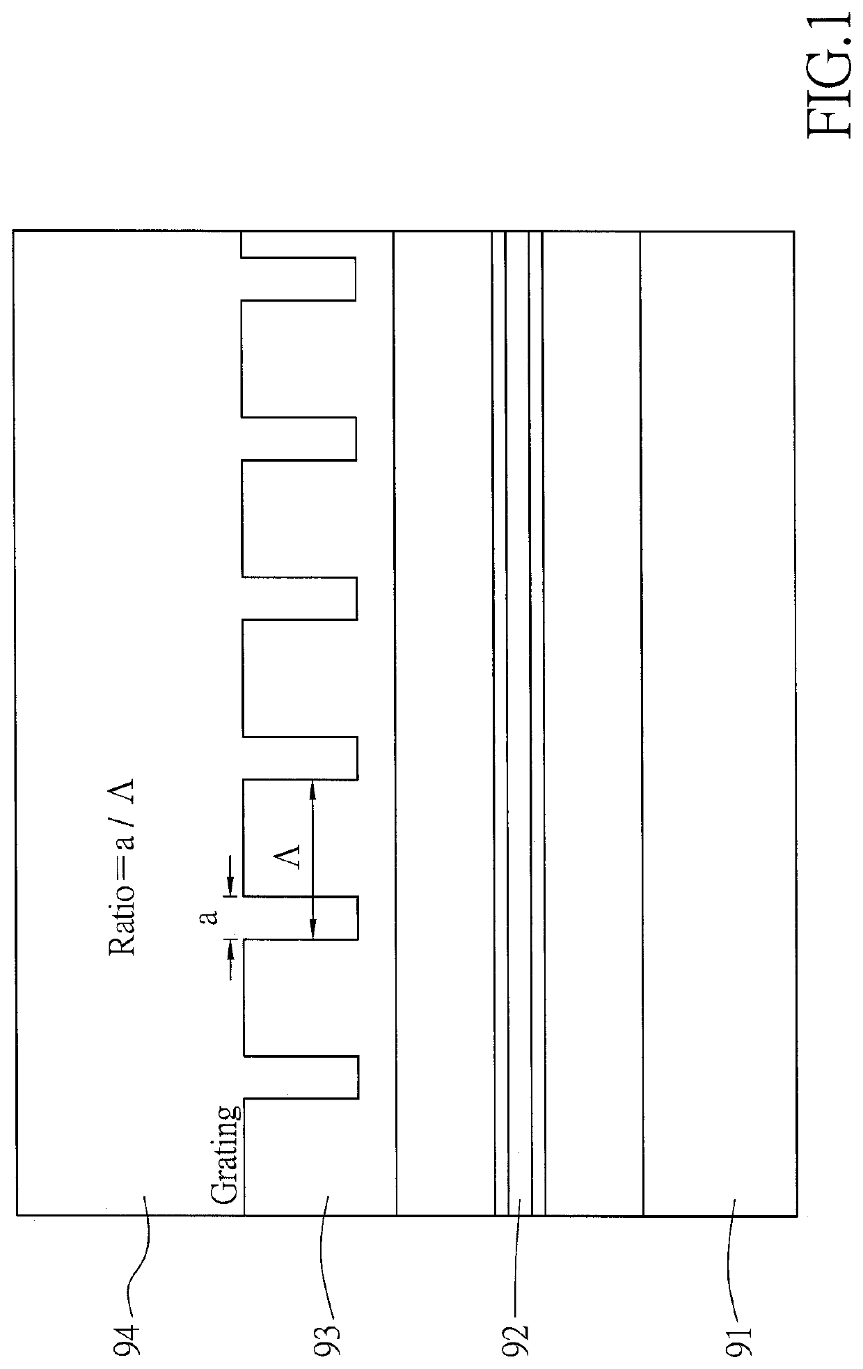 Surface Emitting Laser With Hybrid Grating Structure