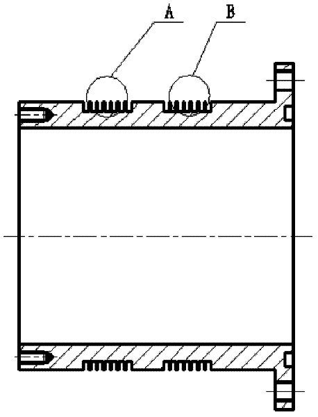 Magnetic fluid sealing structure