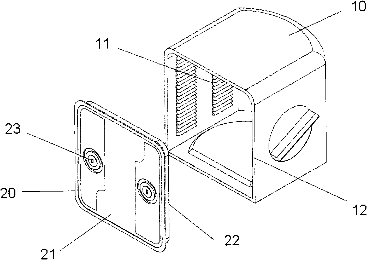 Front-open type disc plate box with bolt structure