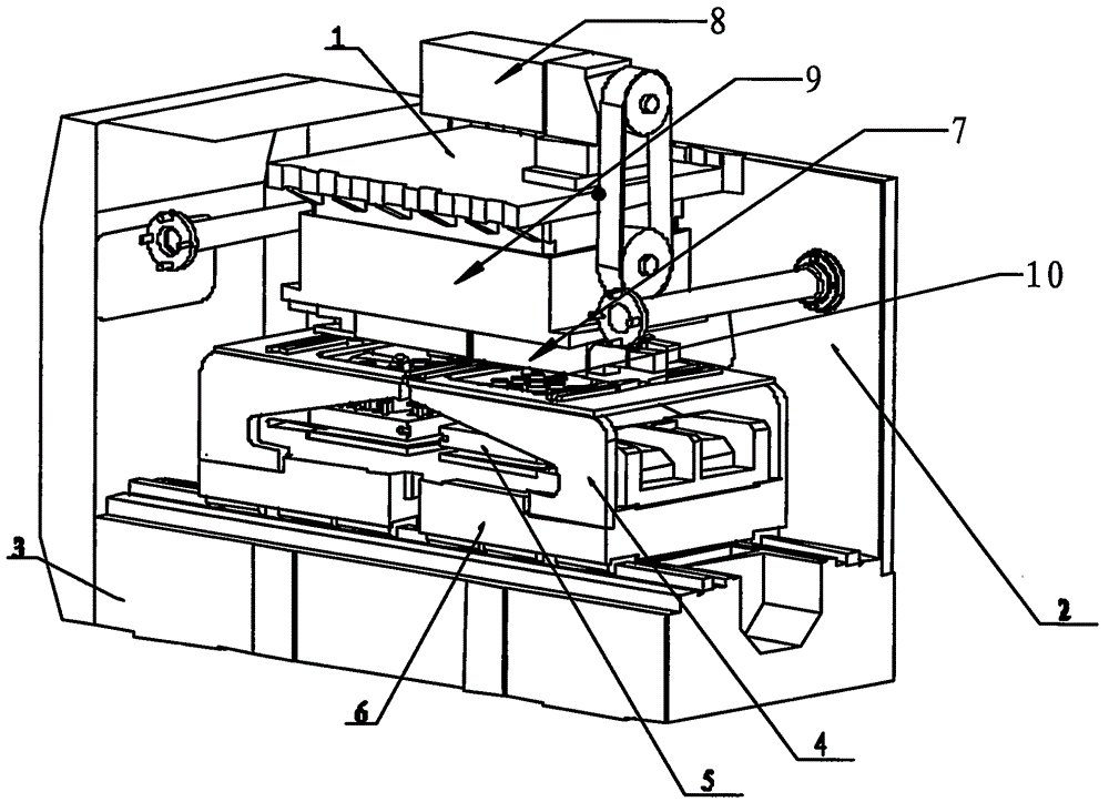 An operation method of a punching main engine of a metal sheet stamping and shearing integrated fully automated equipment