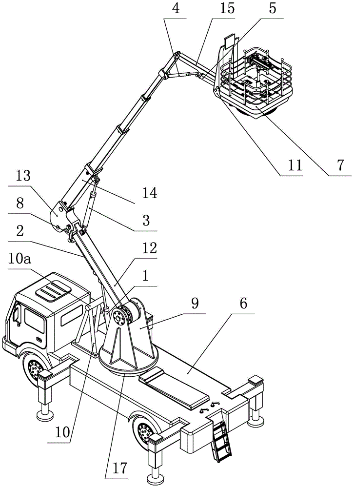 Vehicular elevated integrated platform device for electric power construction