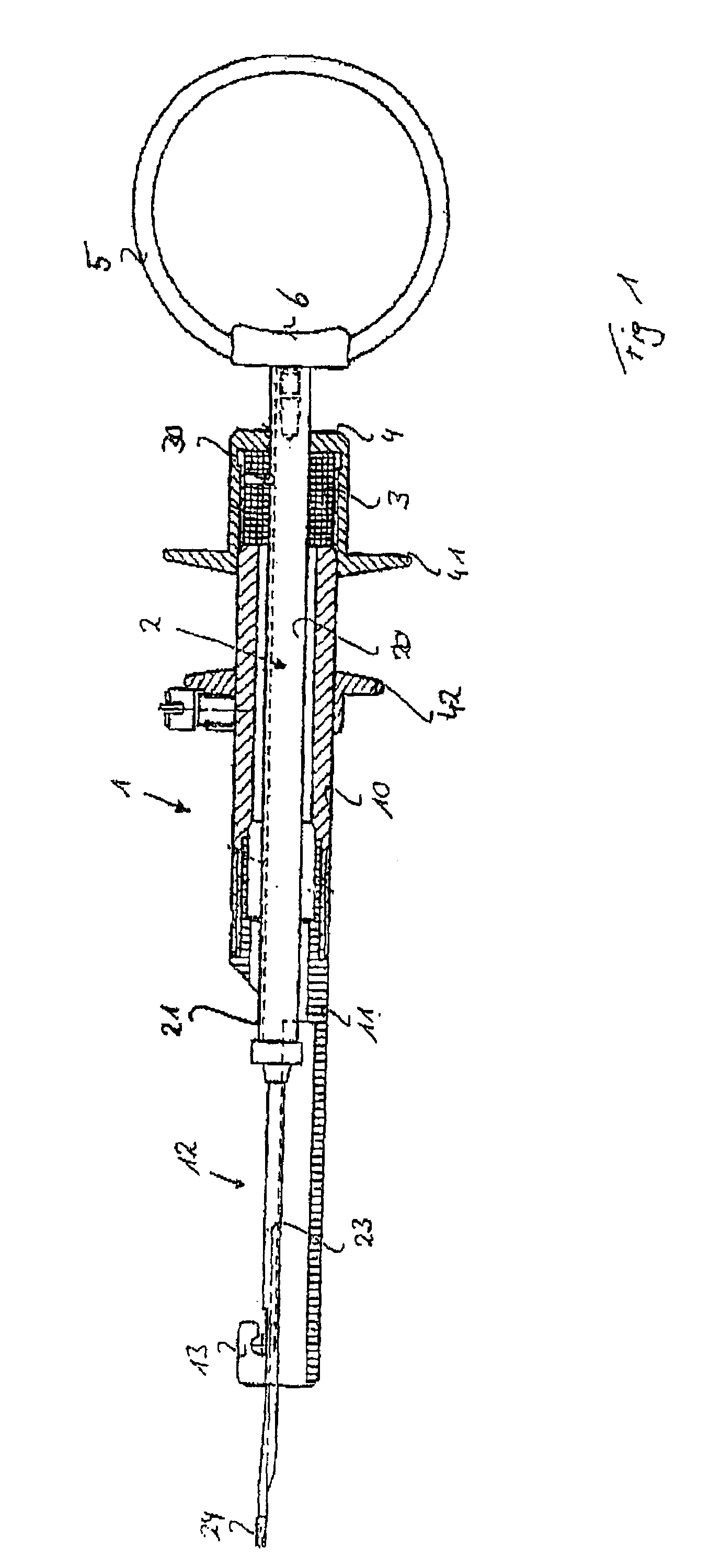 Injector with finger ring