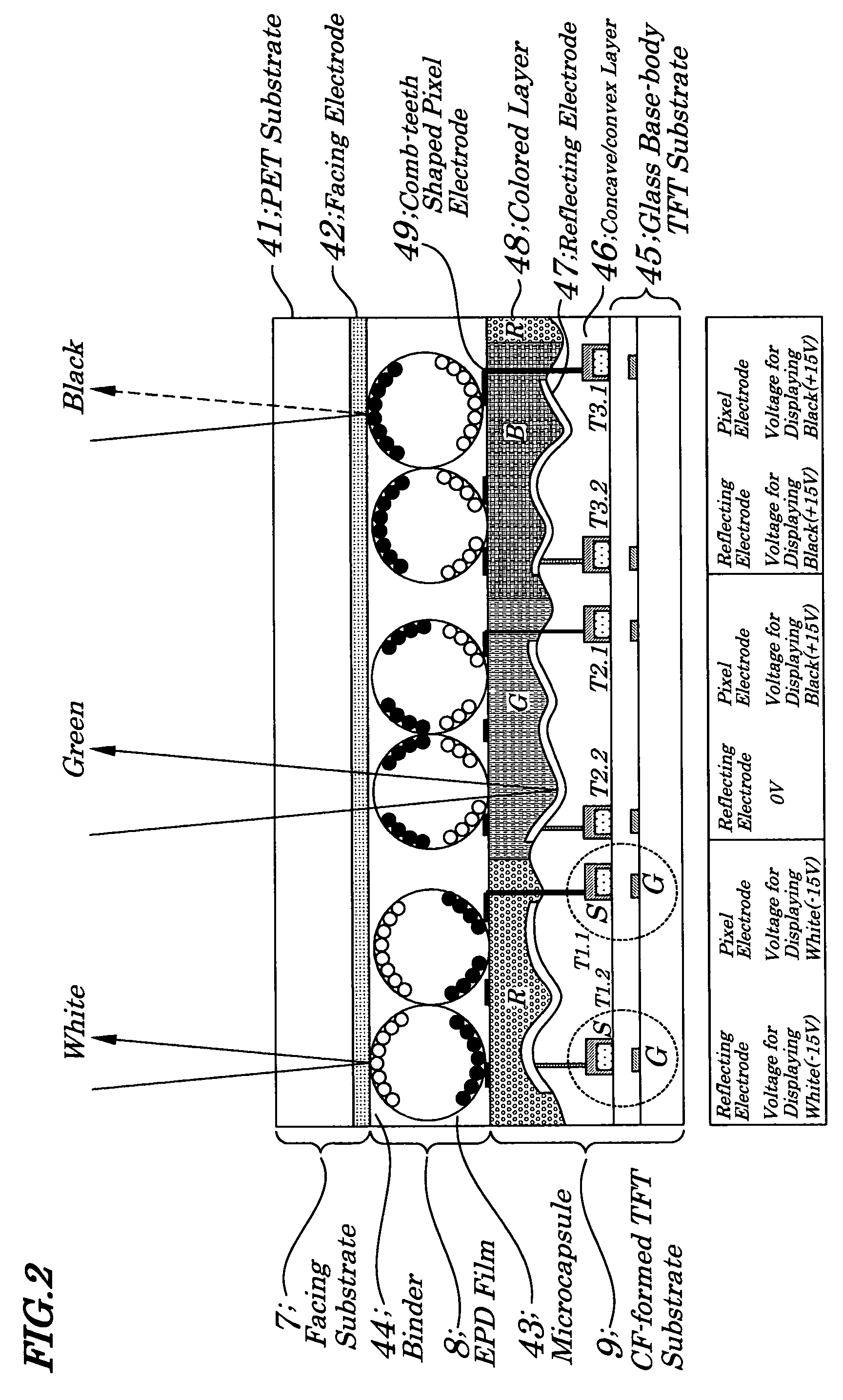 Color electronic paper display device