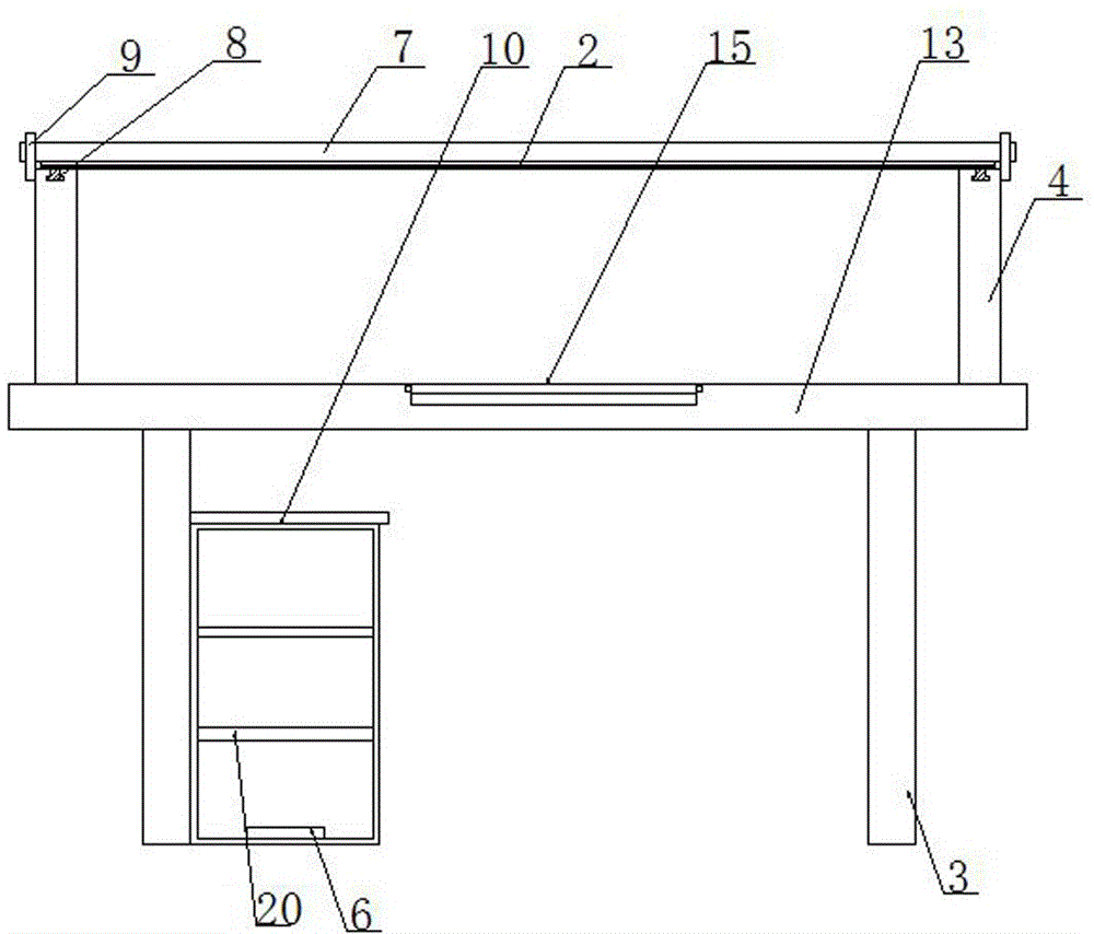 Office table having dustproof and sterilization functions