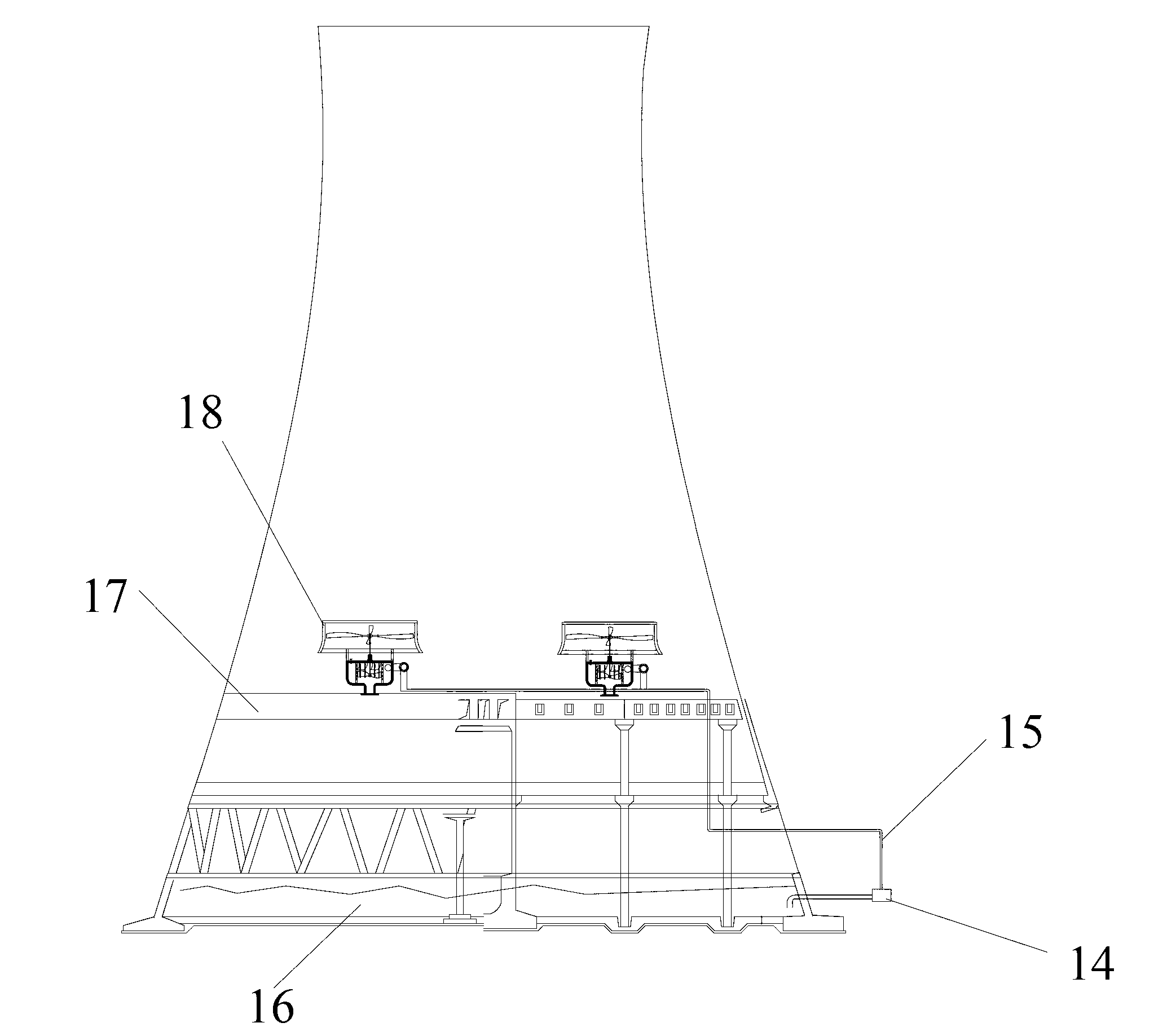 Hydrodynamic wind power propulsion device and cooling tower wind power system