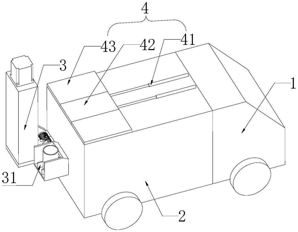 Garbage collecting device of garbage truck