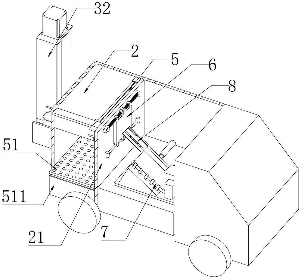 Garbage collecting device of garbage truck