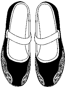 Manufacturing method of round-head flat-sole color-contrasting printed cloth shoe