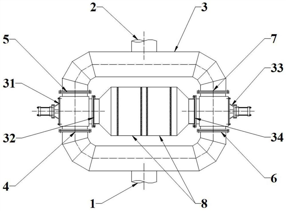 Bidirectionally-alternating gas purification device and method