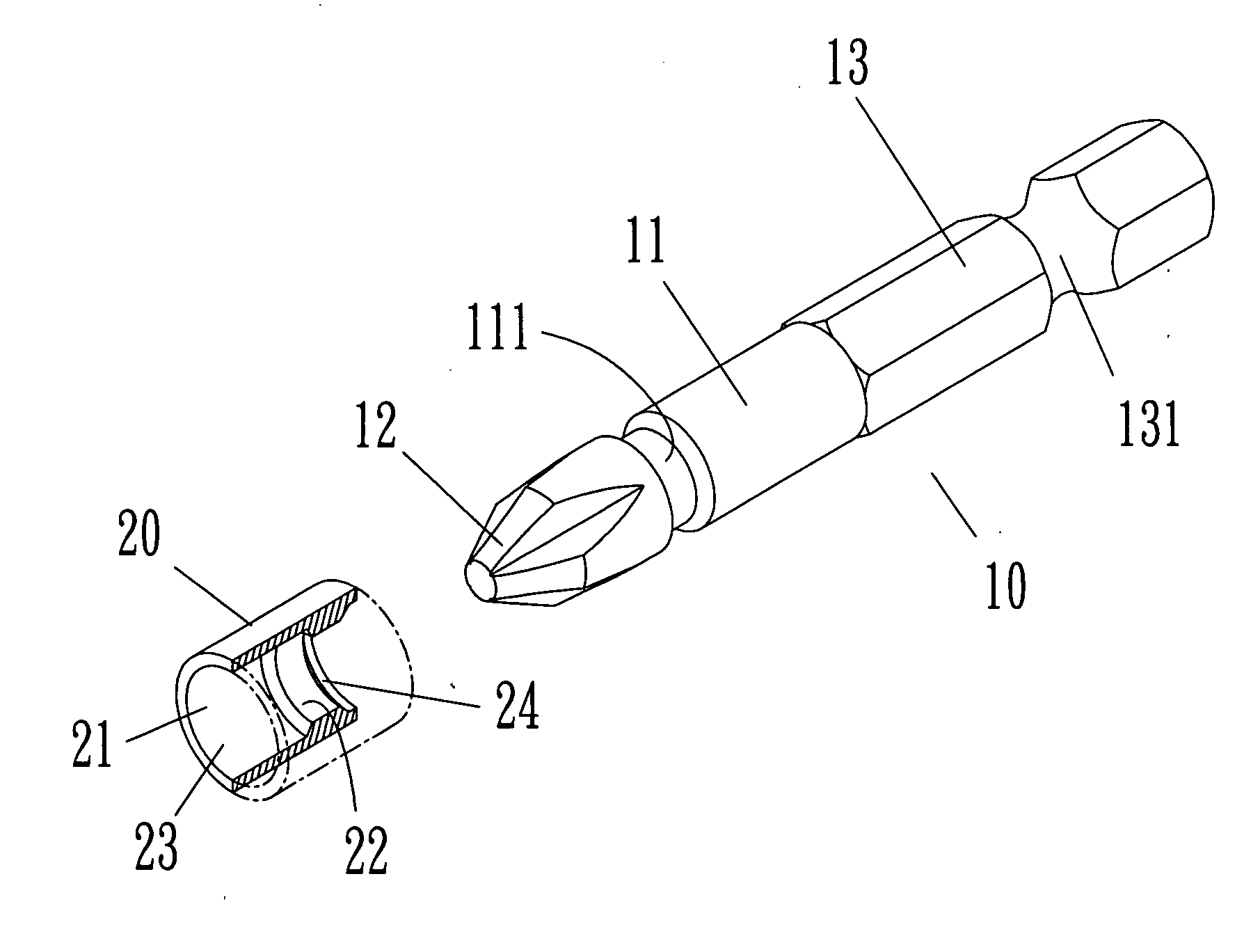 Screwdriver bit structure having auxiliary positioning function