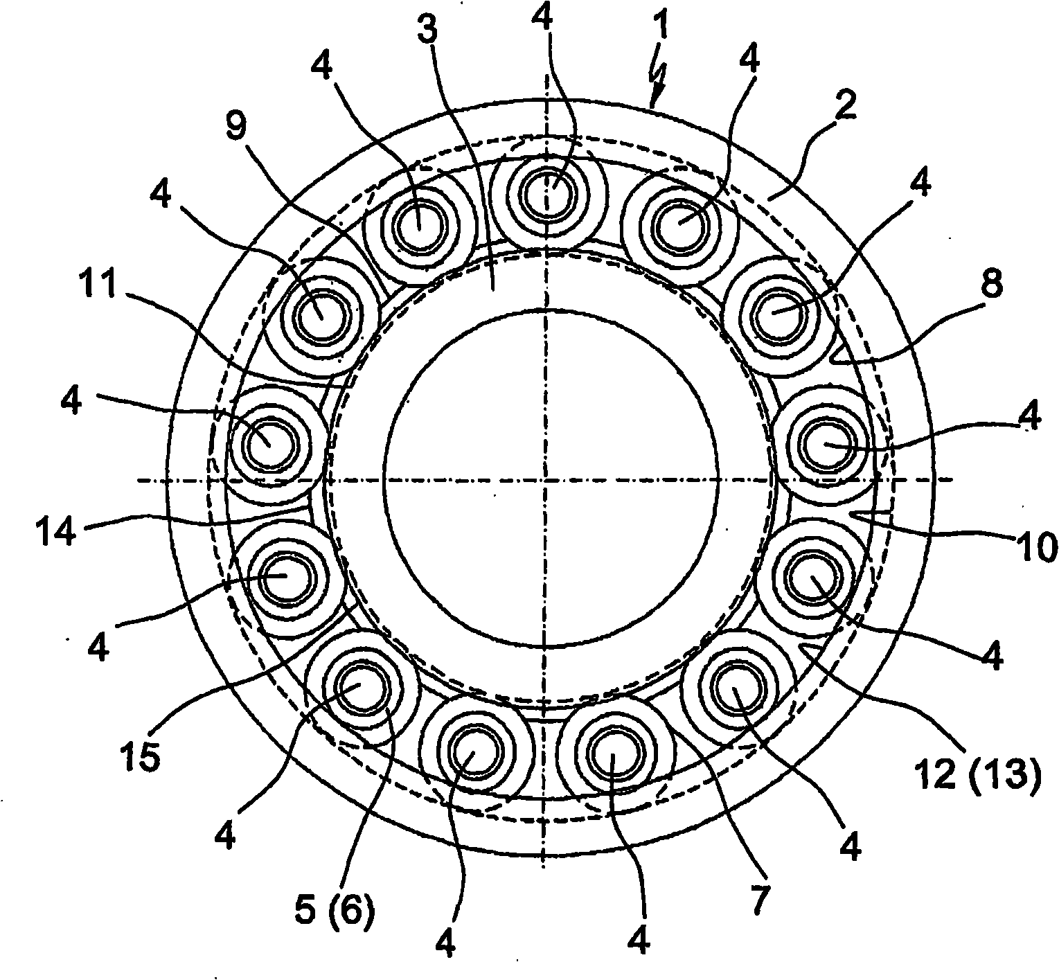 Radial rolling bearing, in particular single-row spherical-roller bearing