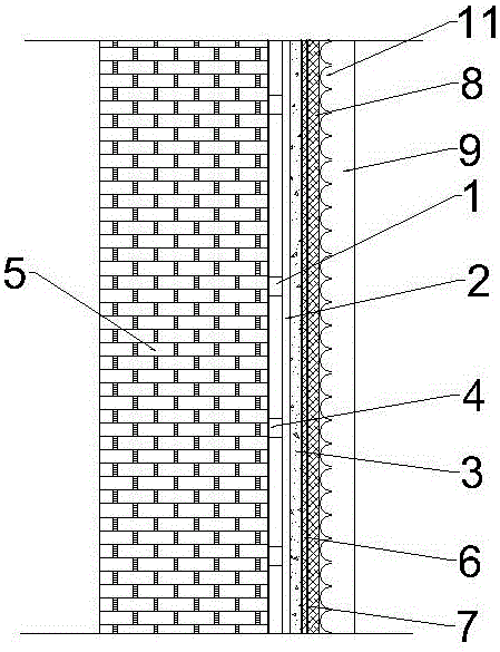 Modified structure of building exterior wall