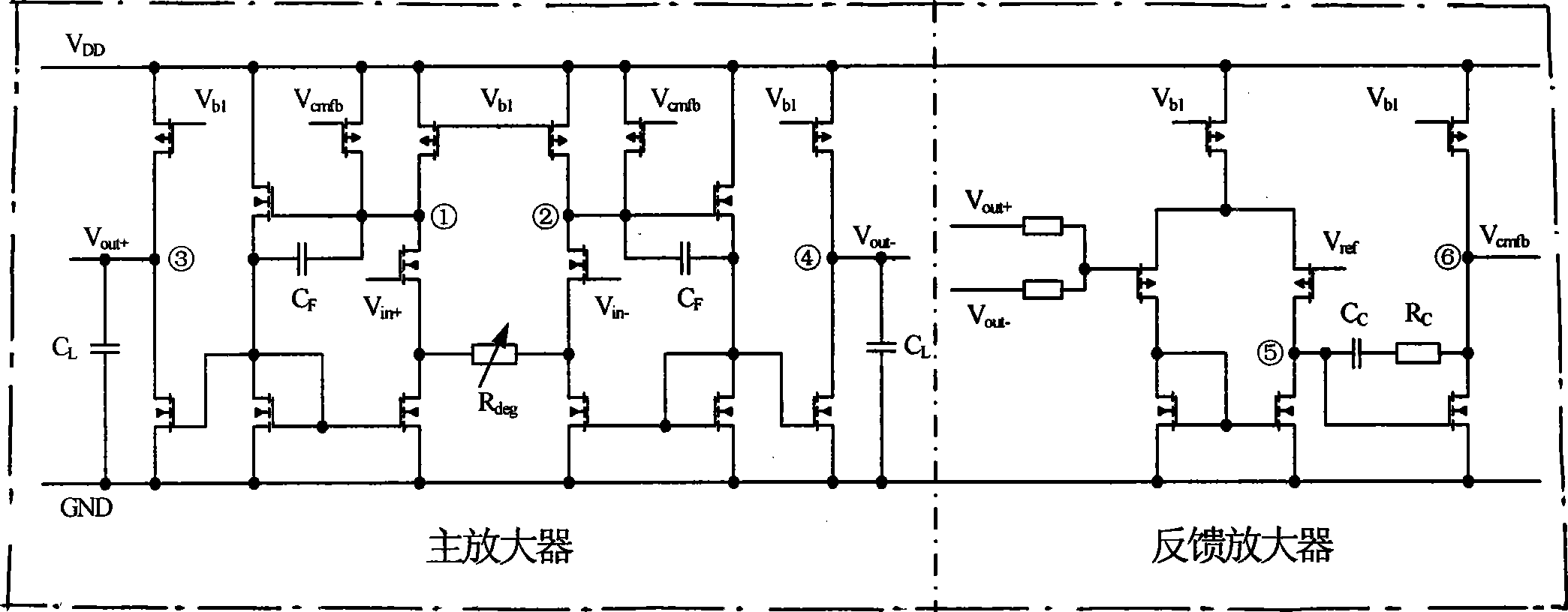 Method for compensating common mode feedback circuit frequency of two-stage amplifier