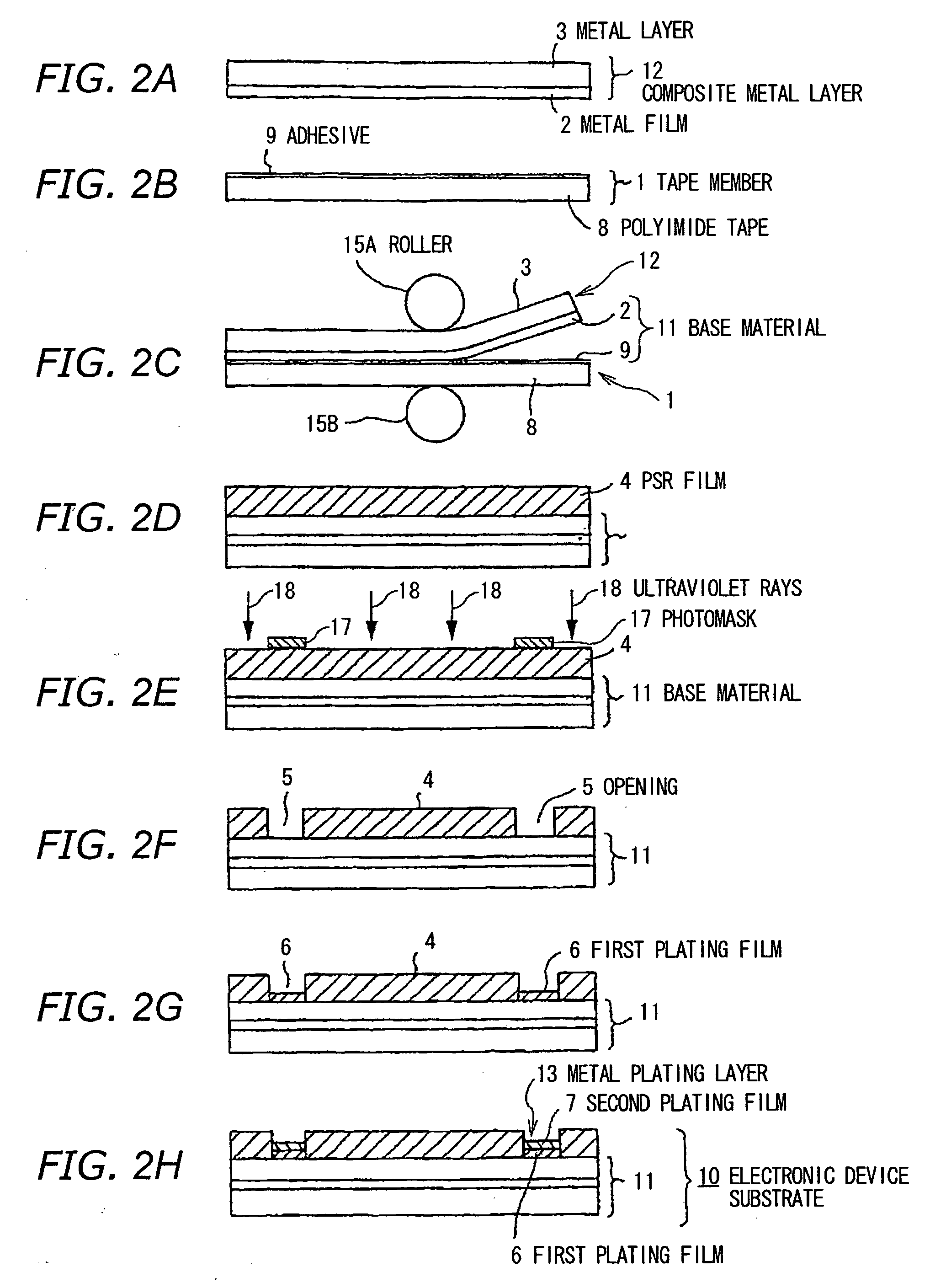 Electronic device substrate, electronic device and methods for making same