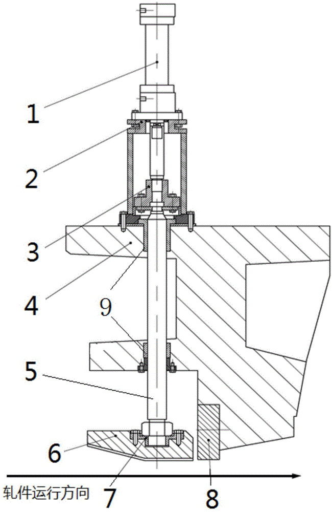 Upper shear blade front pressing plate device of pendulum shear