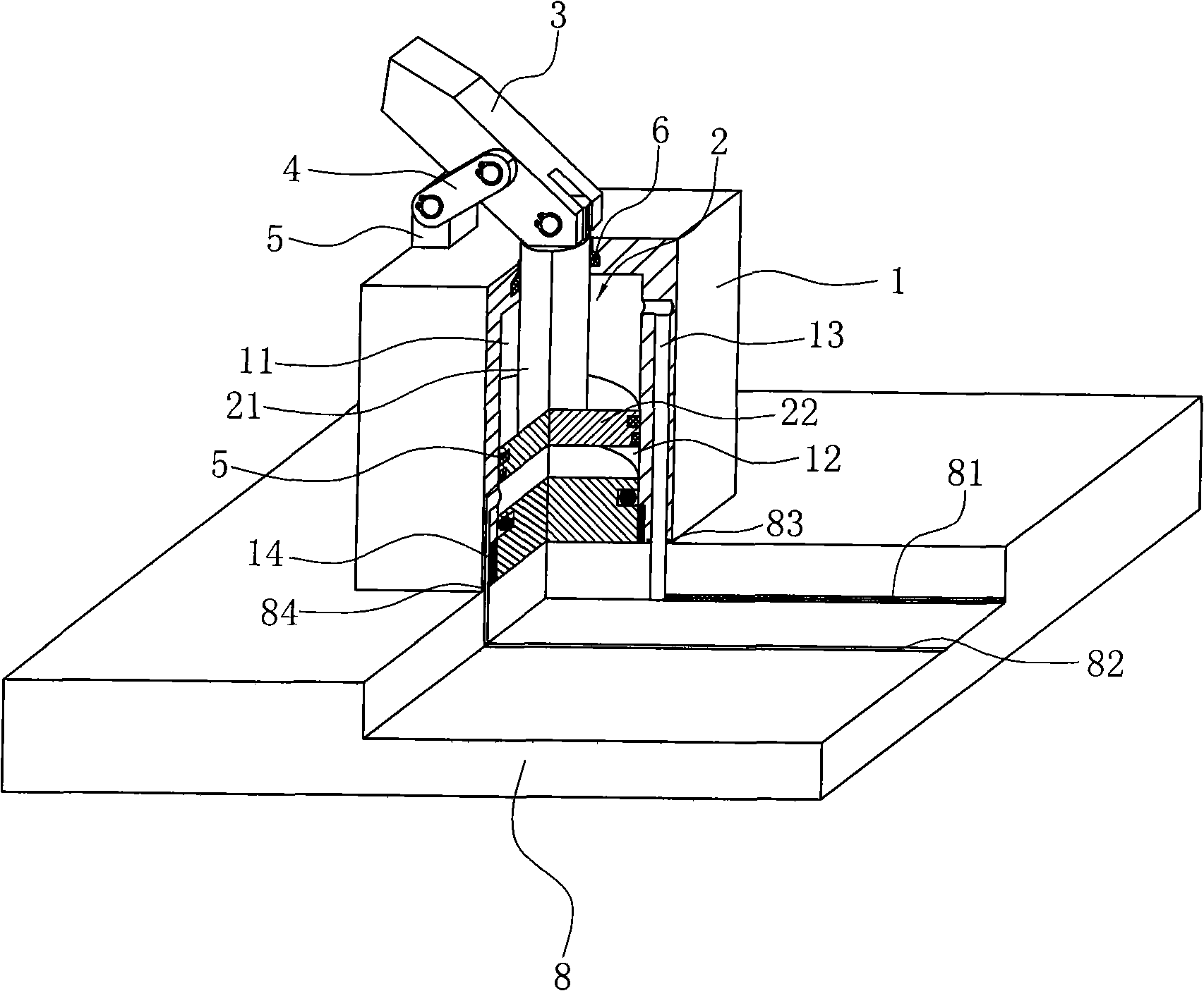 Lever cylinder for fixture