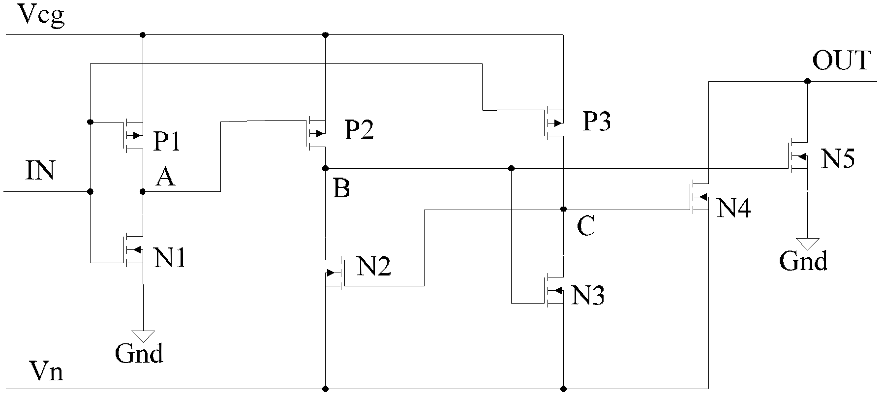 Negative voltage transformation circuit