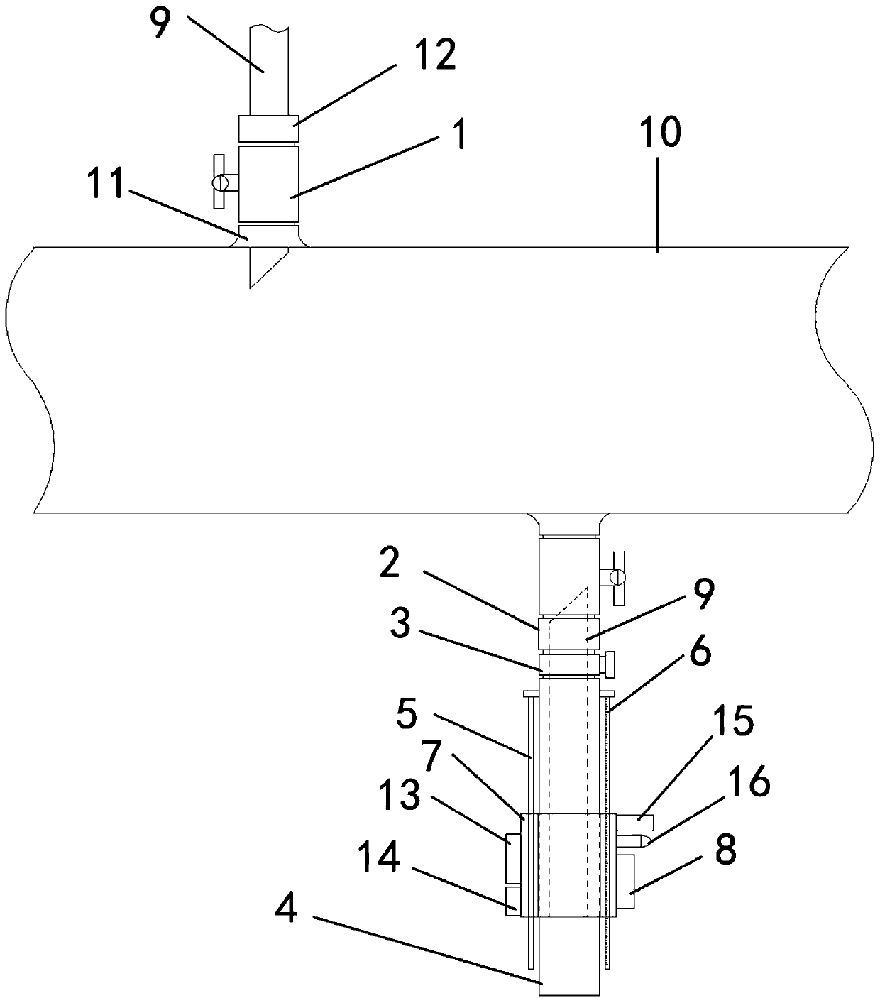 Remote automatic dismounting device for ultrasonic probe of gas pipeline and working method