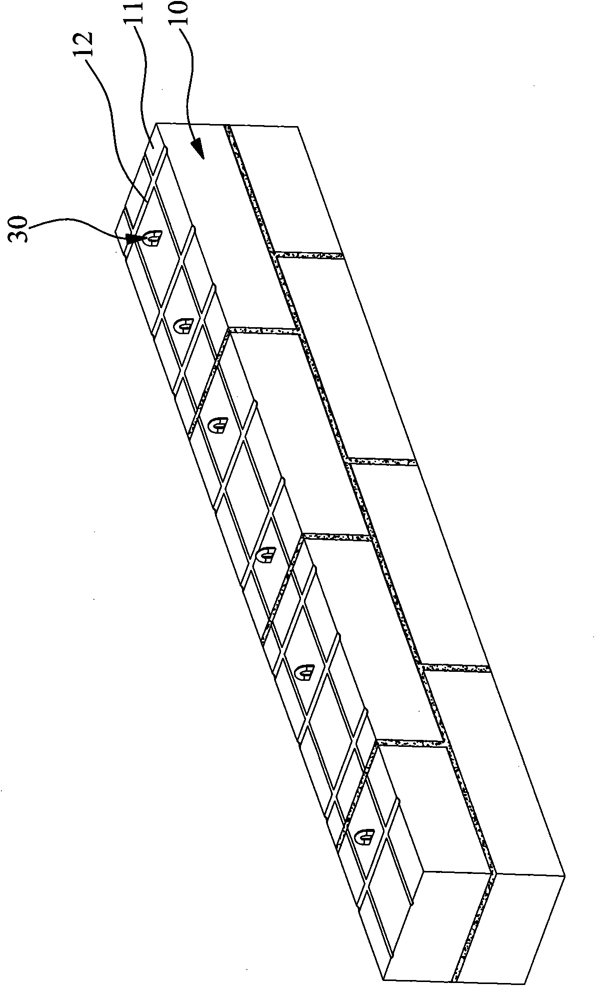 Structure of stone wall constructed by strip stone cut by machine and method thereof