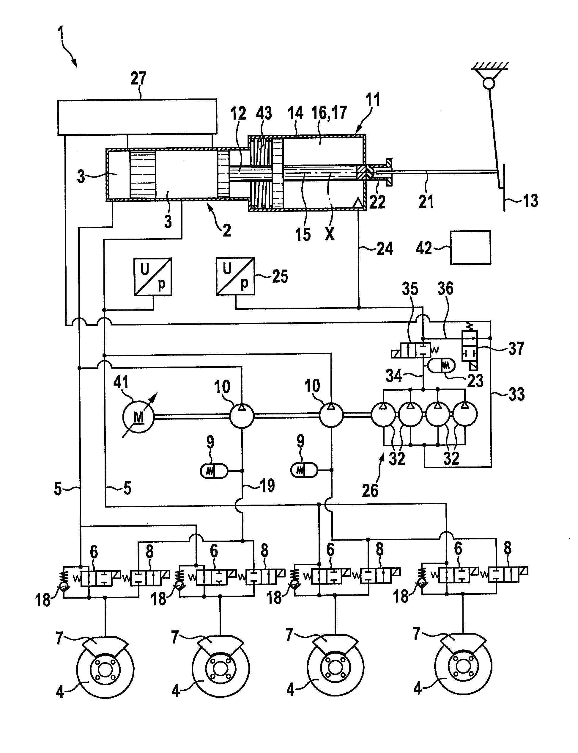 Power-assisted braking system for a vehicle and method for controlling the power-assisted braking system