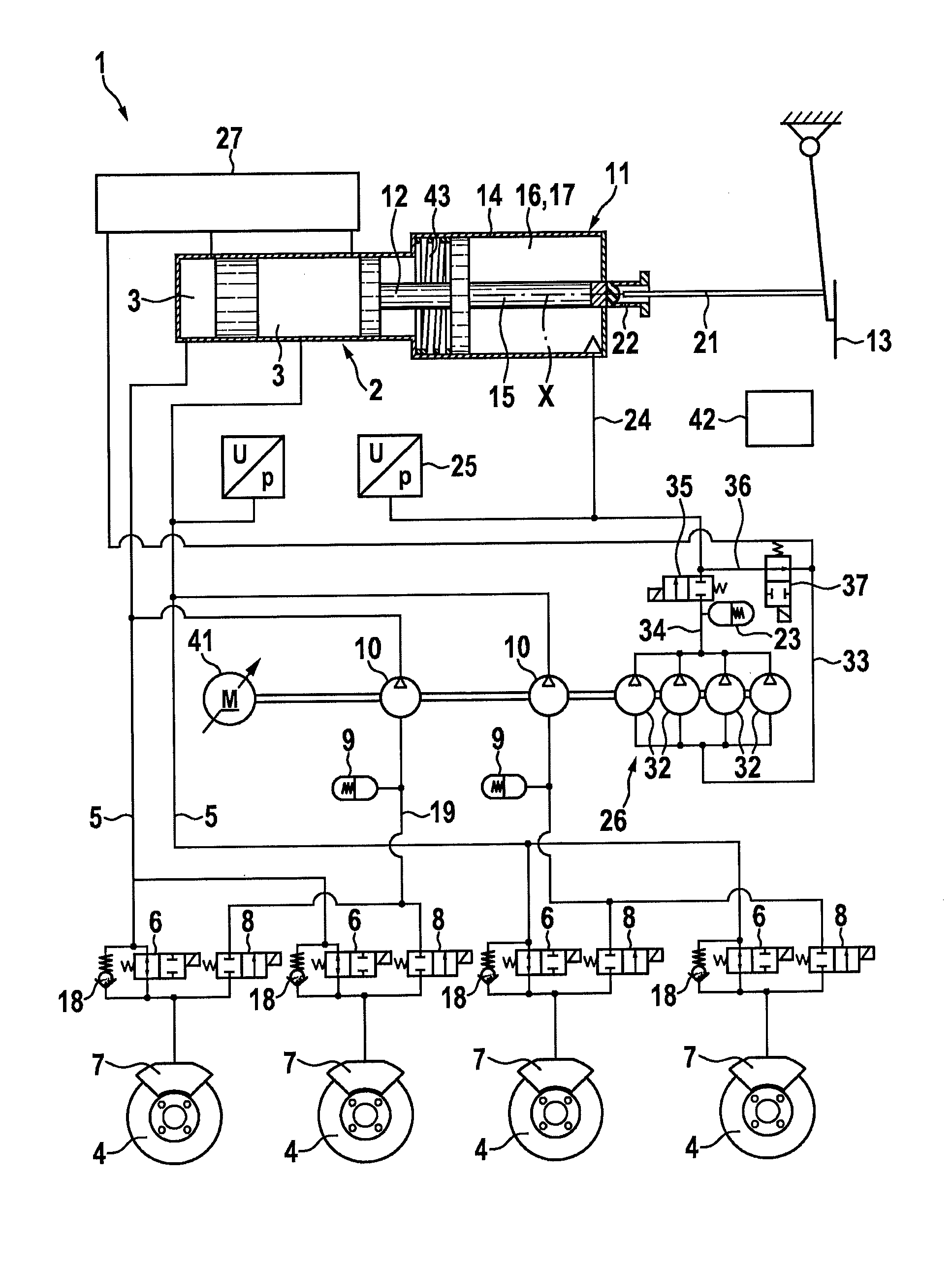 Power-assisted braking system for a vehicle and method for controlling the power-assisted braking system