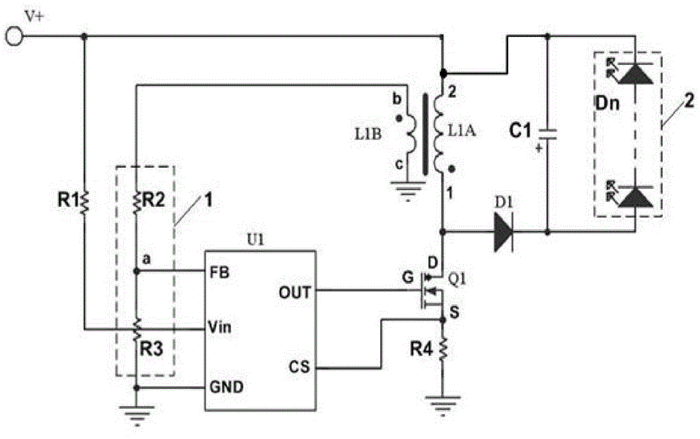 Buck-boost control circuit of LED (Light Emitting Diode) lamp