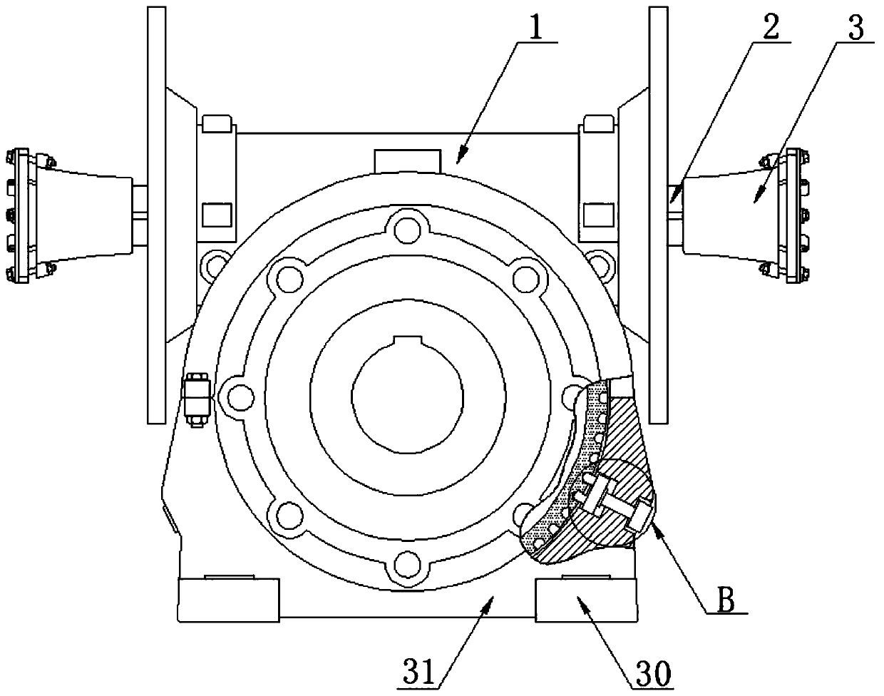 Dual-output adjustable worm-gear reducer with fixing device and method