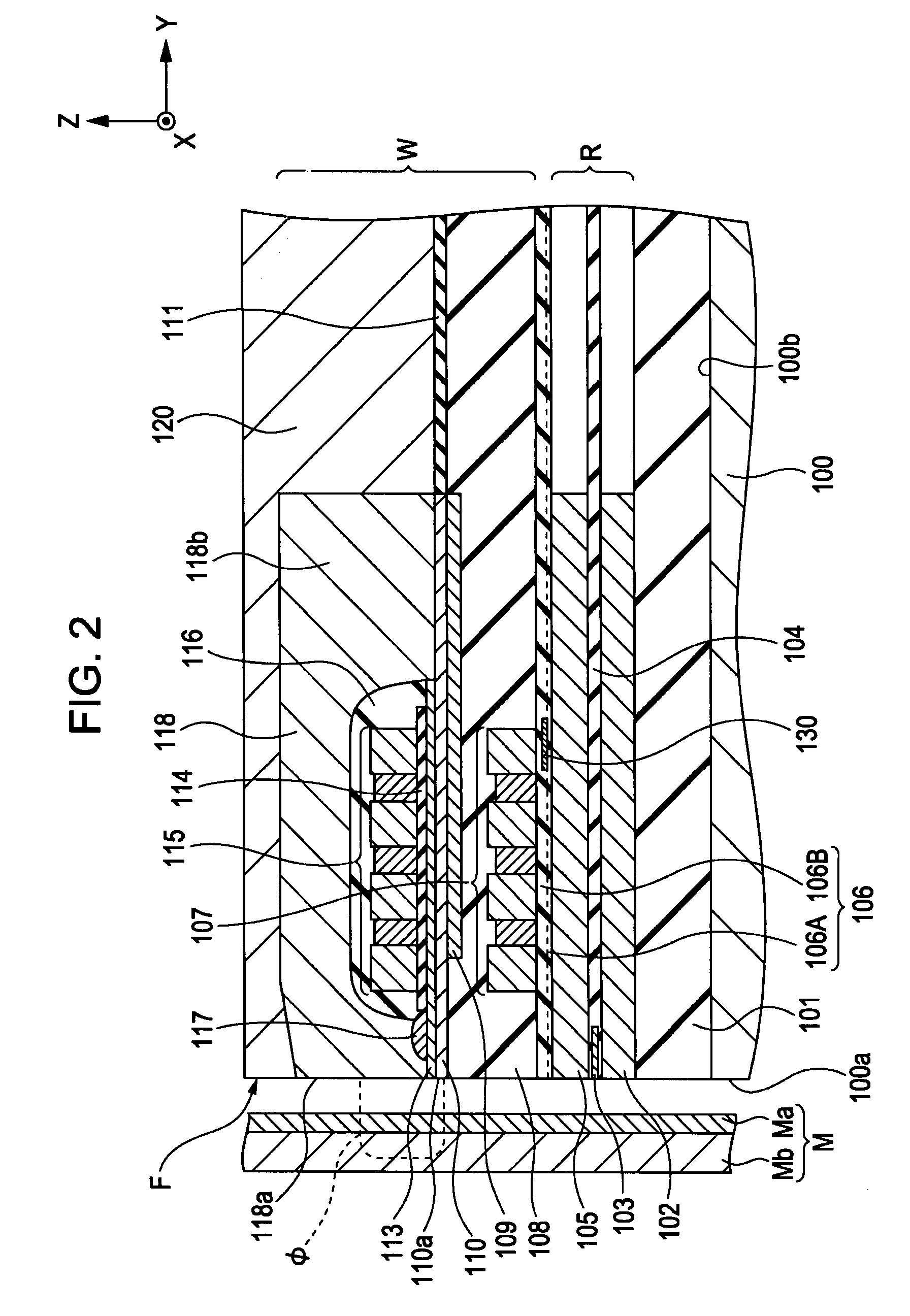 Thin film magnetic head having heating element