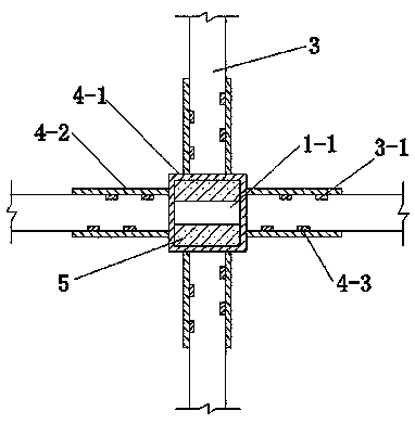 Wood beam column connecting structure