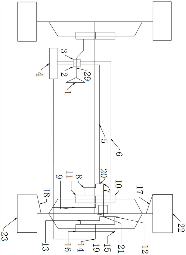 Mechanical four-wheel steering system