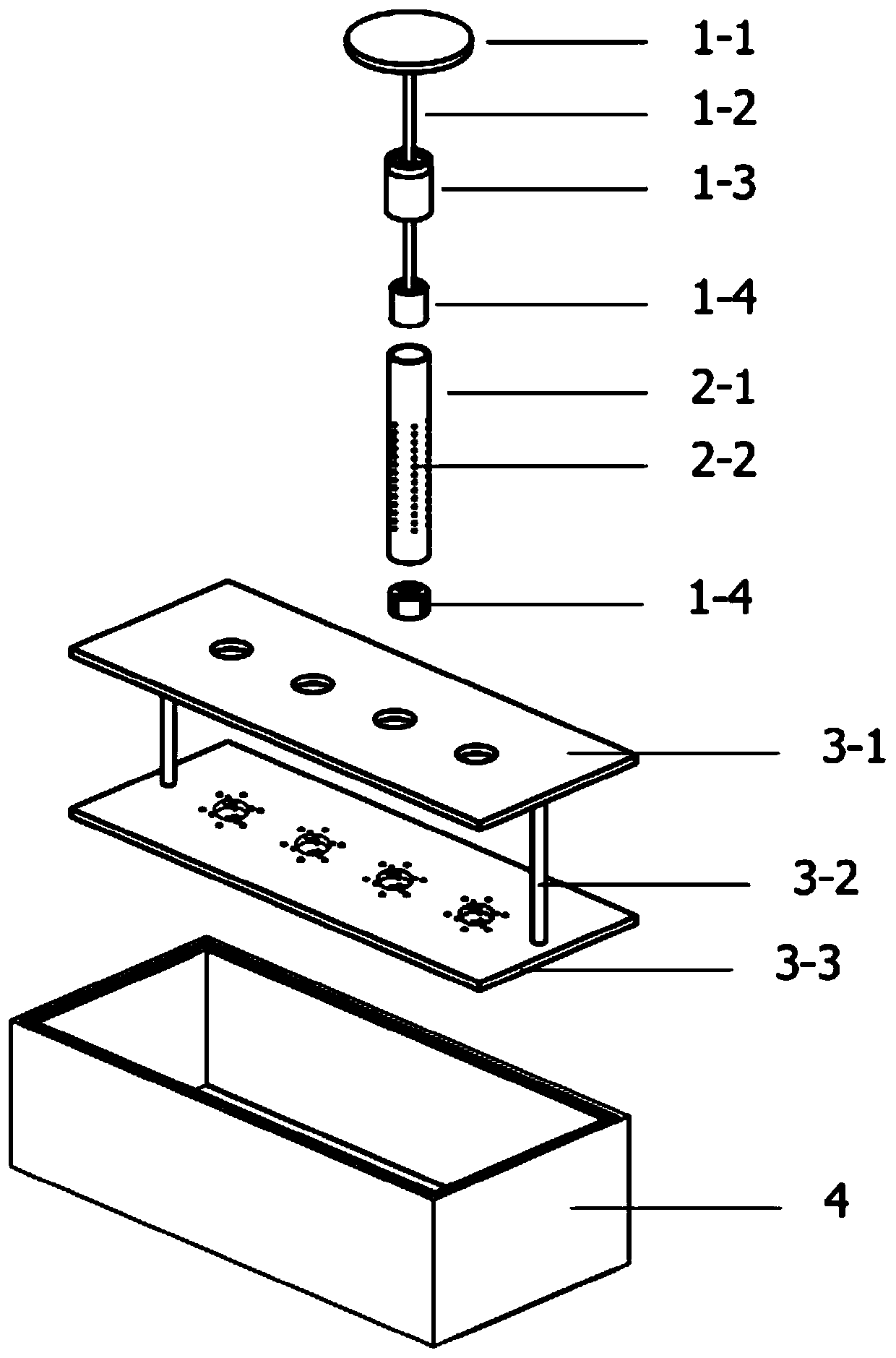 Parallel gradual-loading three-shaft sample making device