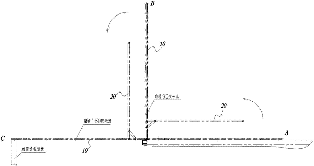 Overturn maintenance platform and cabin and vehicle having same