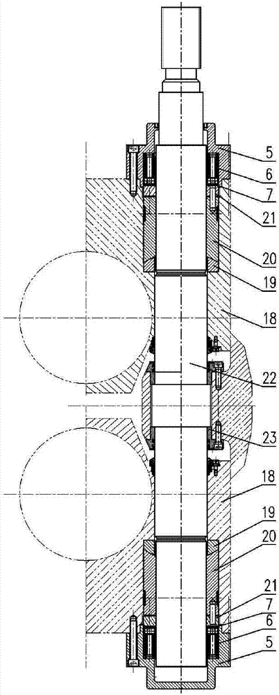 Short-stress-path rolling mill and elimination method for threaded clearance of short-stress-path rolling mill