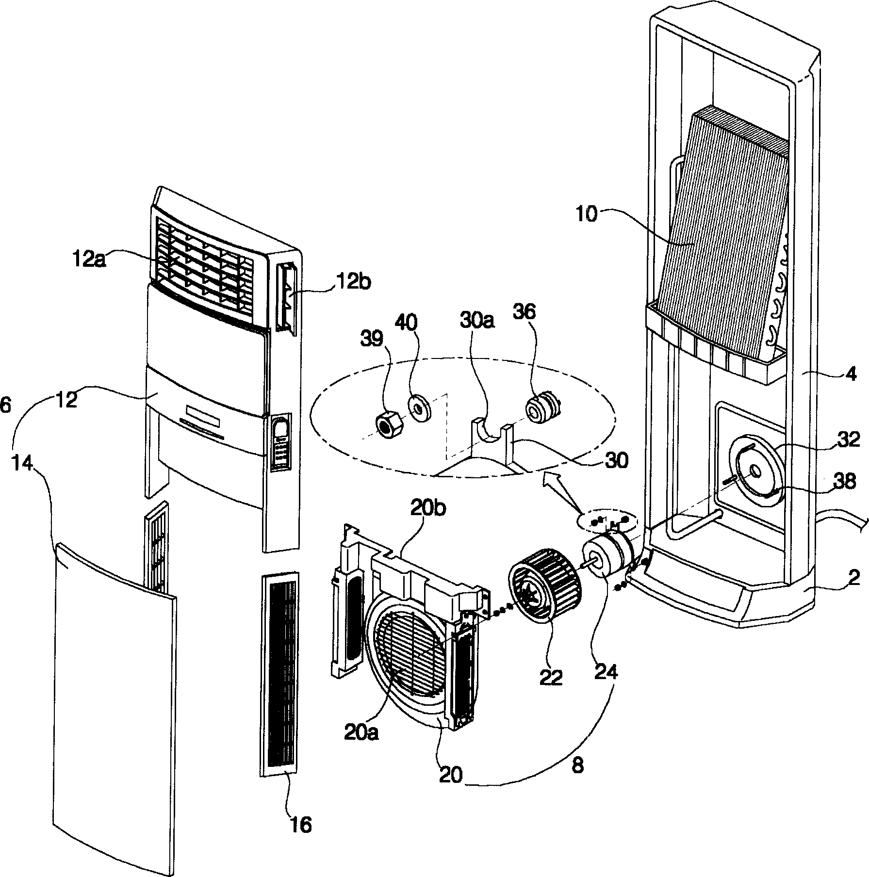 Motor supporting structure for air conditioner