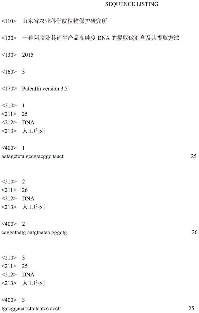 Kit for extracting high-purity DNA of colla corii asini and derivative products of colla corii asini, as well as extraction method