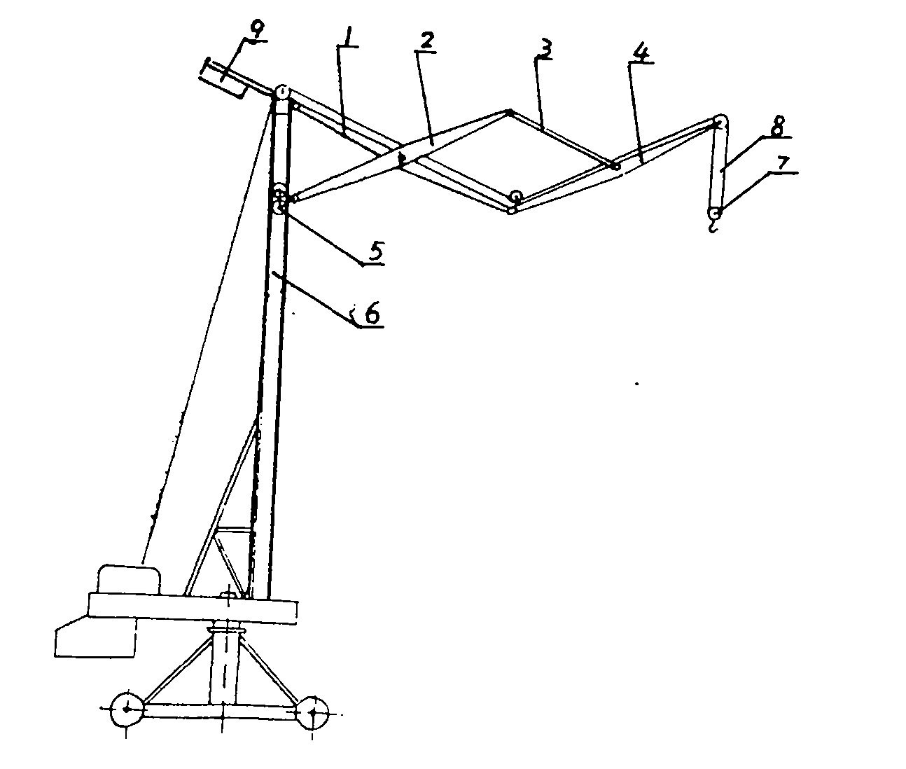 Four-rod-crossing amplitude compensation device