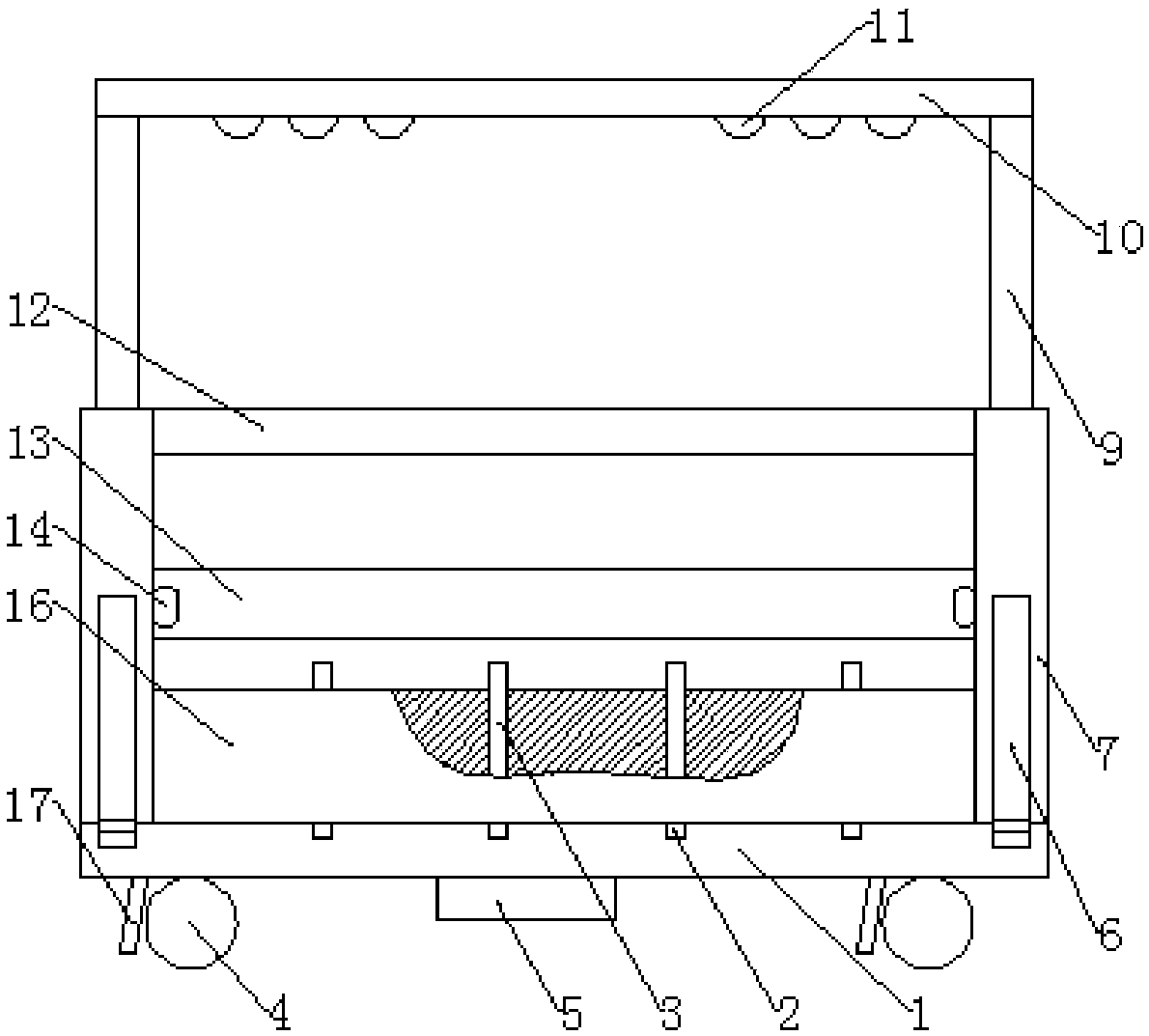 Multi-raw-material transporting goods shelf