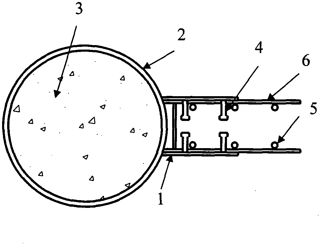 Node connection method for circular steel tube concrete column and reinforced concrete shear wall