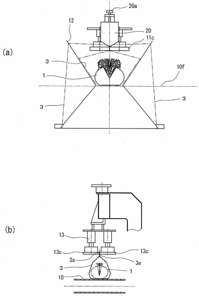 Packaging method, packaging device, packaging body and closure device for simple closure portion thereof