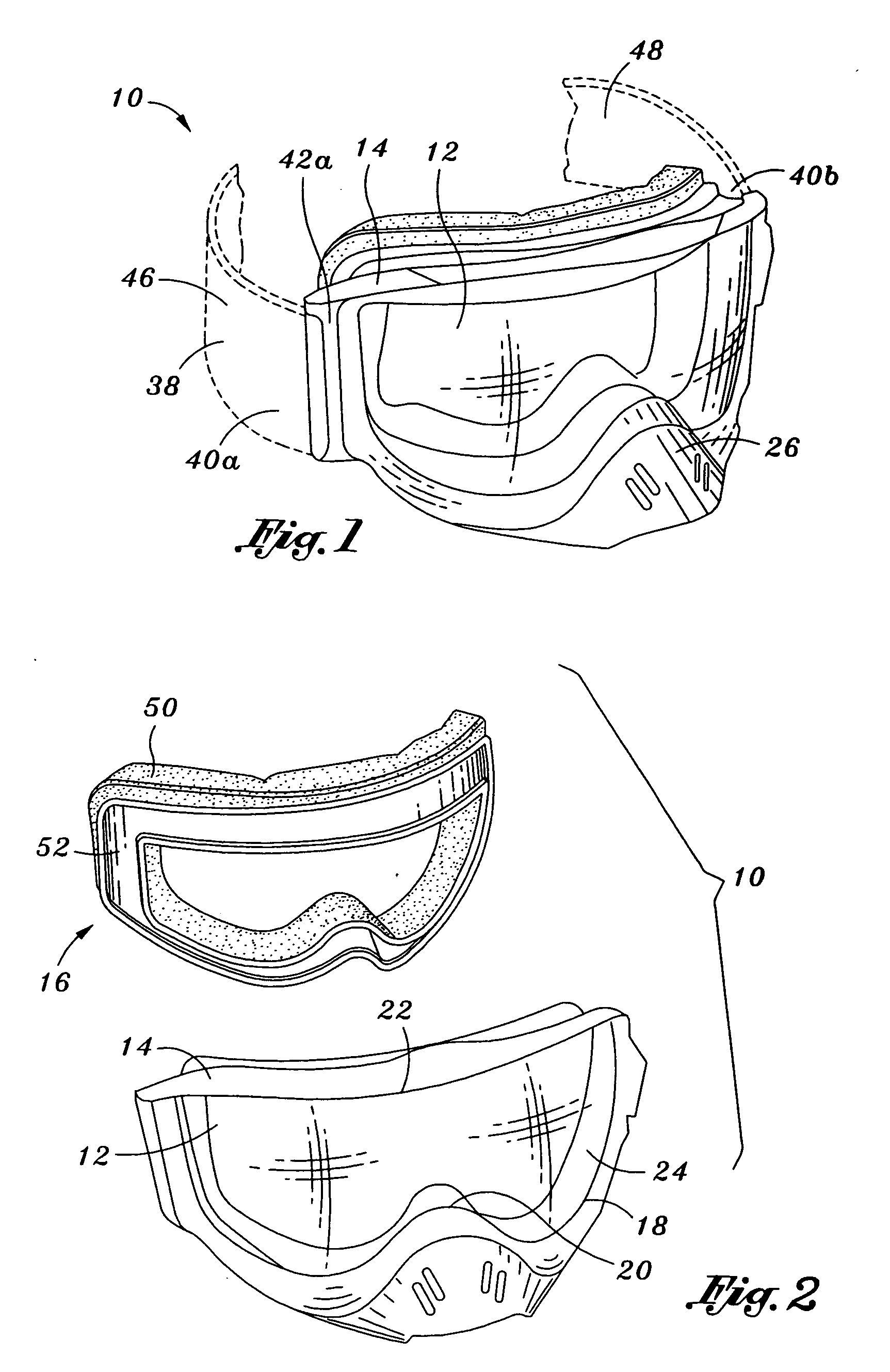 Goggle with removable foam lining