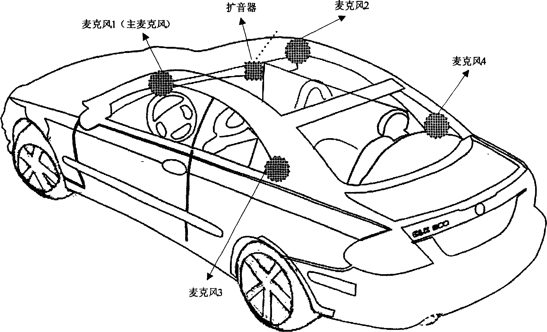 Vehicle-carried hands-free telephone device based on microphone array
