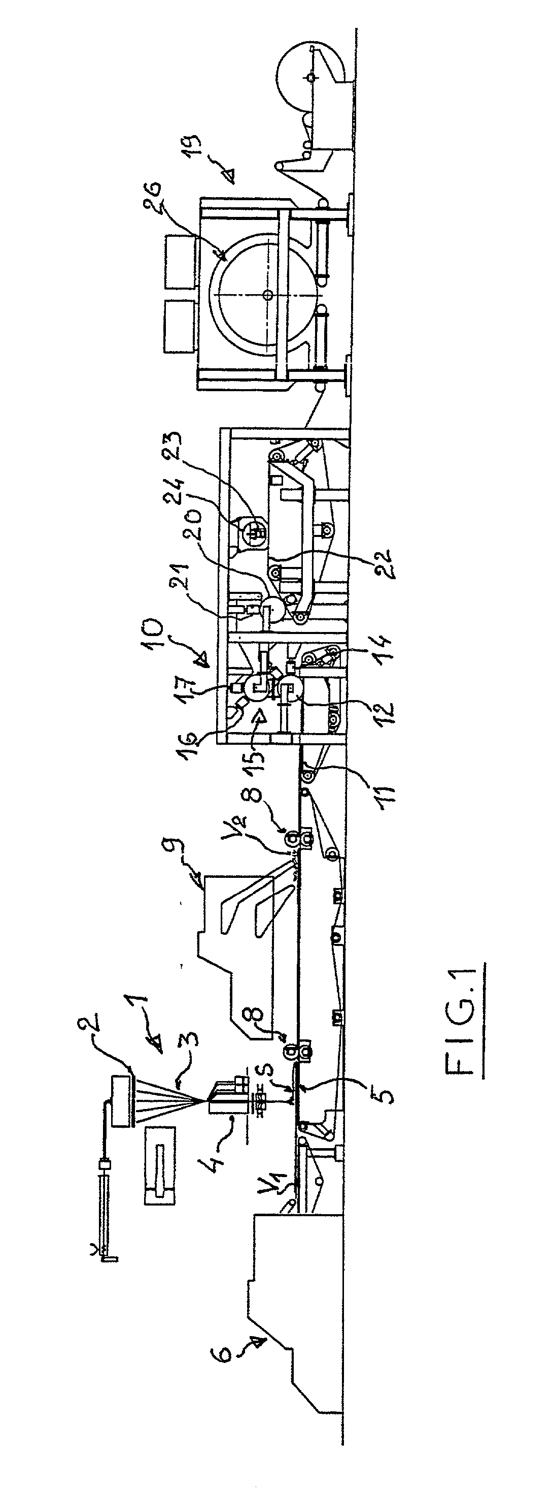 Process for producing a nonwoven material, plant for implementing it and nonwoven thus obtained
