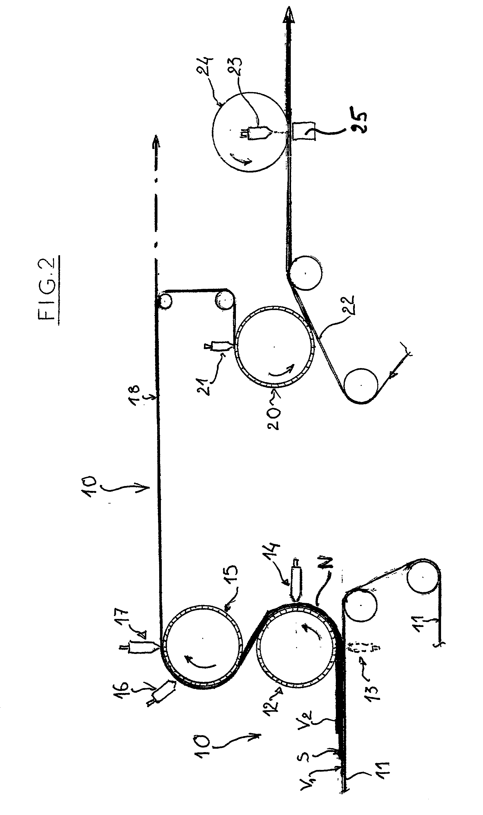 Process for producing a nonwoven material, plant for implementing it and nonwoven thus obtained